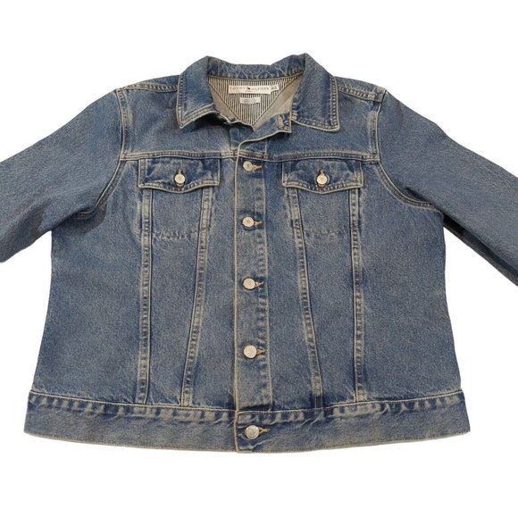 Vintage Tommy Hilfiger Denim Jacket Trucker Jean Women's XL BLUE Made In USA - Picture 2 of 9